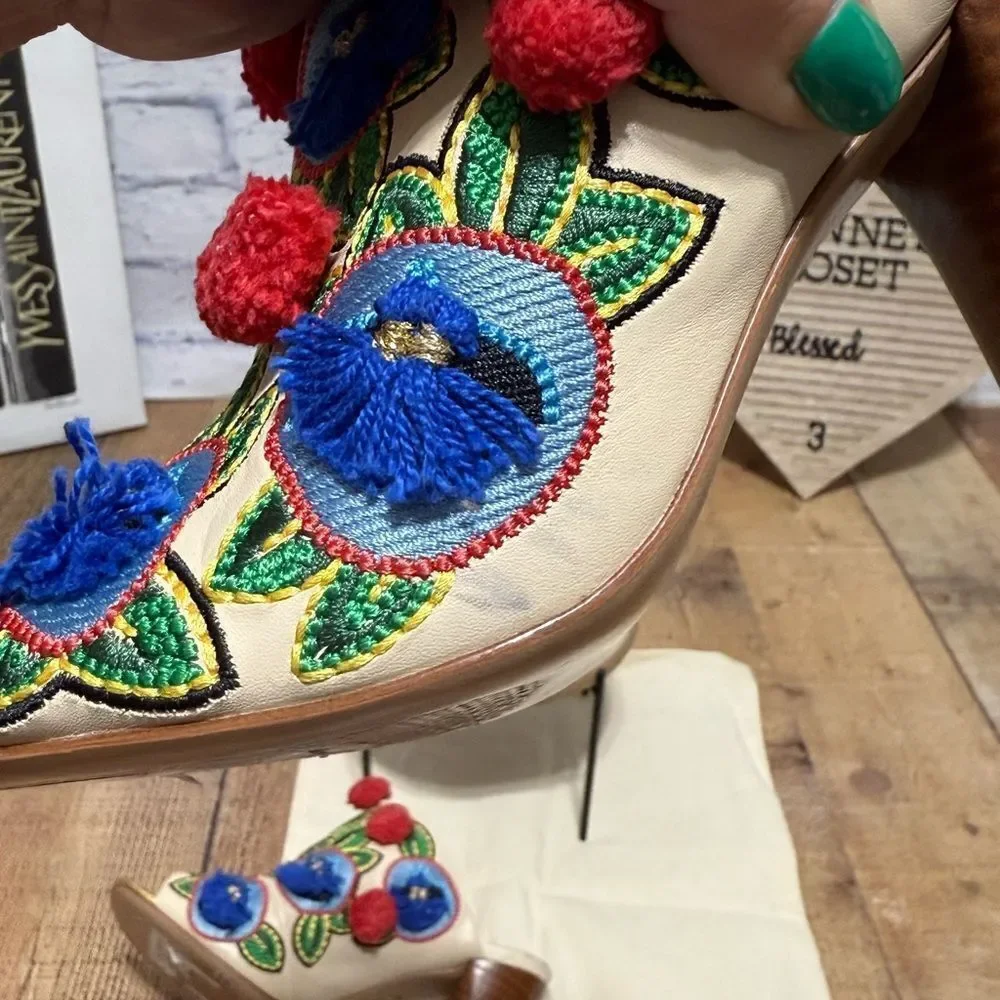 Tory Burch Ellis Embroidered Mules